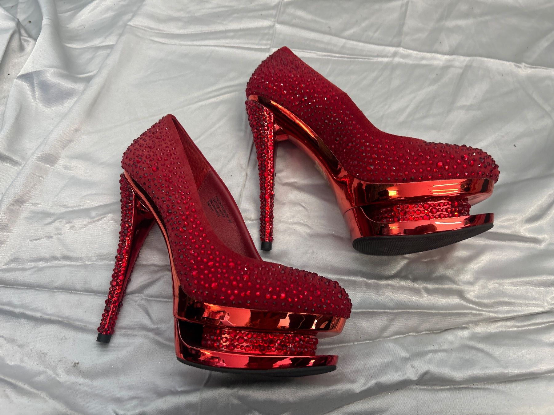 Scarpe da donna: Pleaser Luxus Double Platform Pumps Strauss Rot Gr 36 Neu – Nuovo e nell'imballaggio originale da Regensdorf venduto da Spyke55 2