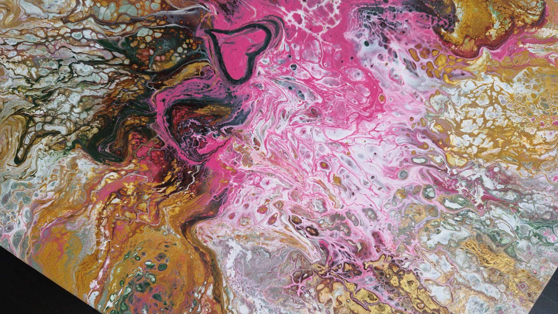 Dipinti: Original Pouring Gemälde auf Canvas mit Herz – Nuovo e nell'imballaggio originale da Chur venduto da SwissSalesman 5
