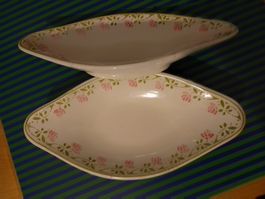 2er Set Vintage Teller antike Platte ROSEN MOEHLIN FABRIK!!!