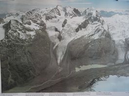 Schulwandbild Flugbild Bernina mit Tschierva- und Rosegglets