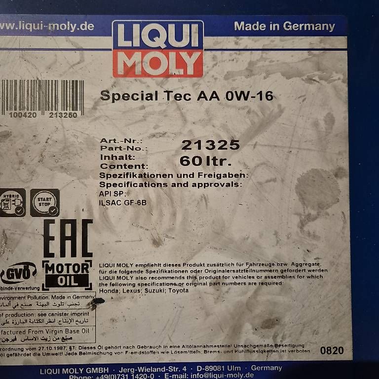 Oli & Additivi: Motorenoel Spezial Tec 0 W -16 – Usato da Münchwilen TG venduto da Gearbox69