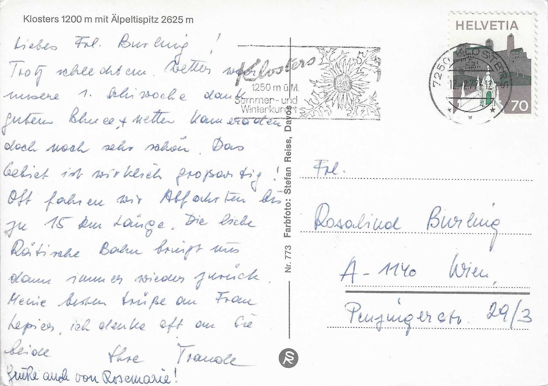 Cartoline postali: Klosters mit Älpeltispitz GR – Usato da Rothrist venduto da Stranglehold 1
