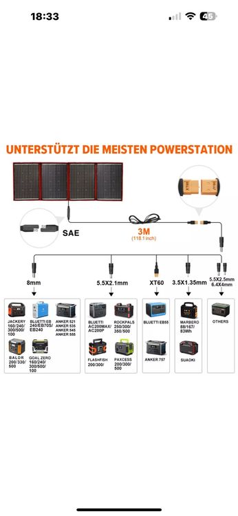 Dispositivi a energia solare: Faltbares Solarpanel, ideal fürs Camping! Neuwertig! – Nuovo e nell'imballaggio originale da Basel venduto da saly06 8