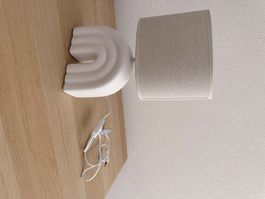 Lampe de chevet en arc blanc