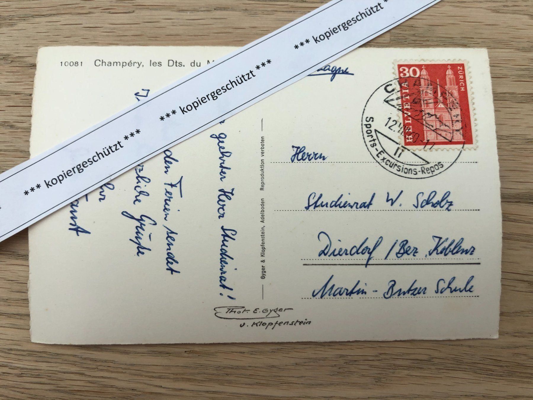 Ansichtskarten: Champéry alt 1960 AK – Gebraucht aus Hefenhofen von Bierinder 1