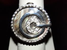 Anello in argento 925 e madreperla colorata
