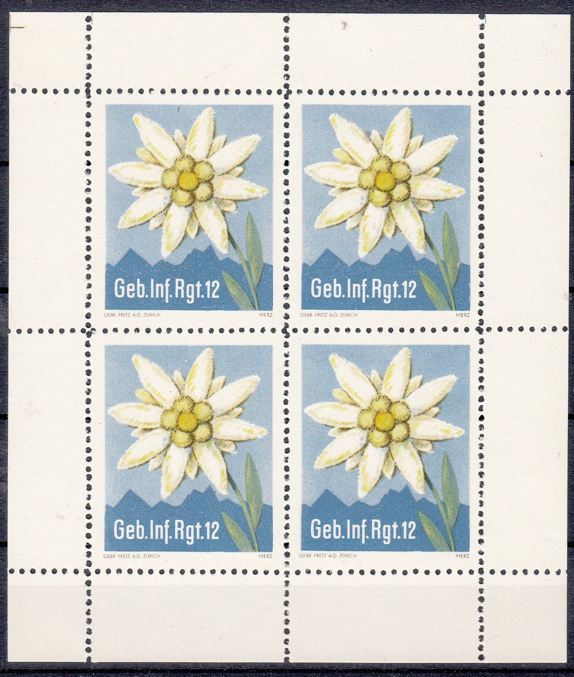 Alle Briefmarken: Infanterie 162/3** Geb.Inf.Rgt.12 Kat.100.- – Gebraucht aus Herrliberg von Lfrifda