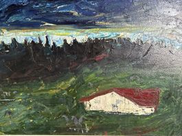 SPORI Pierre ( 1923-1959) Paysage composition Jura