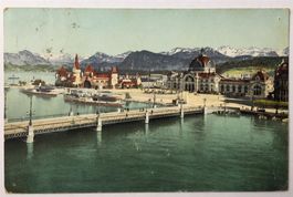 LUZERN Seebrücke, Bahnhof, Museum, Alpen