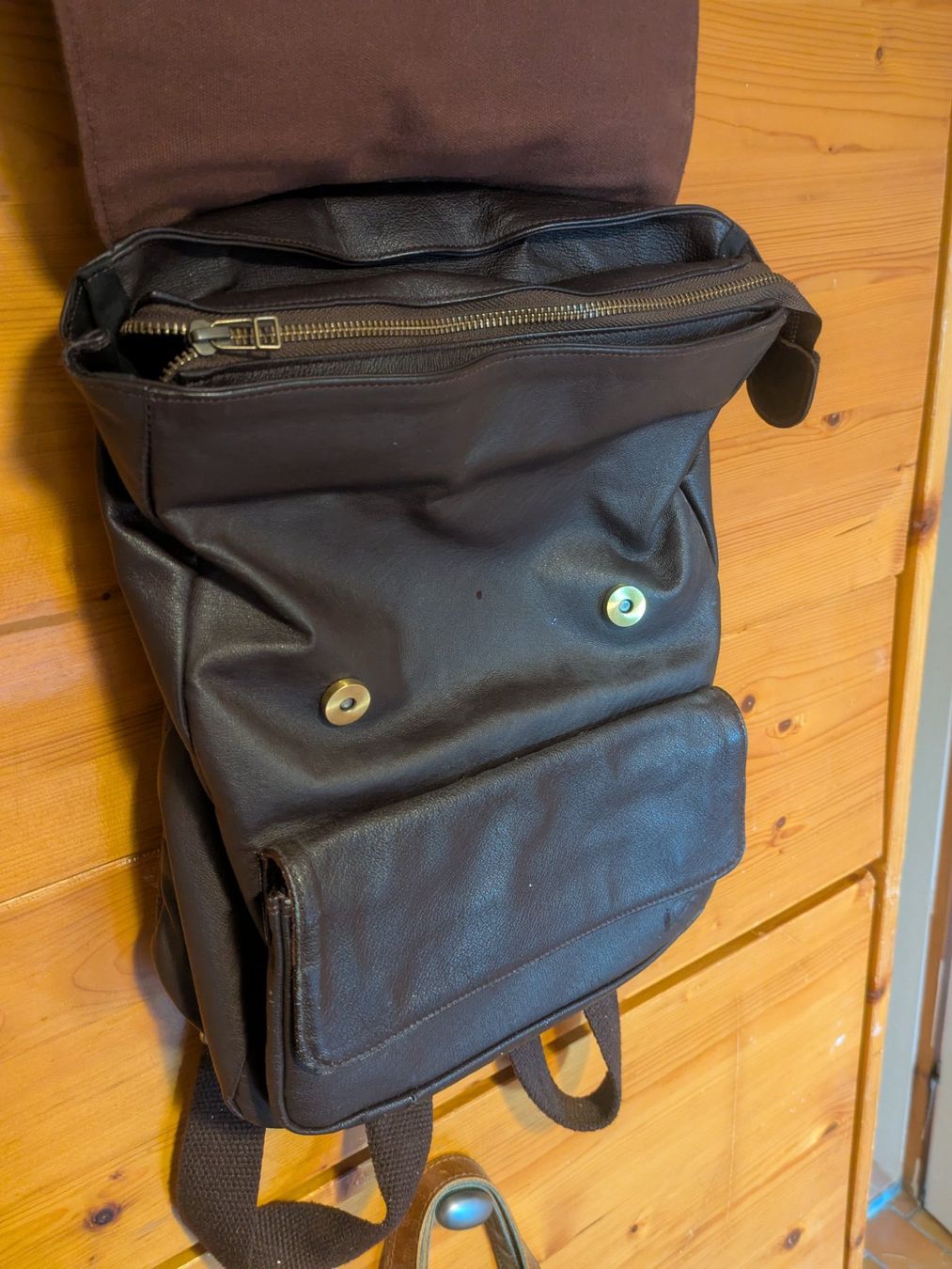 Zaini: Rucksack Rework Leder dunkelbraun – Usato da Dornach venduto da mkh_8yst 3