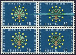1970 Jahr der Natur im Viererblock/** mit Wischtrisch RR