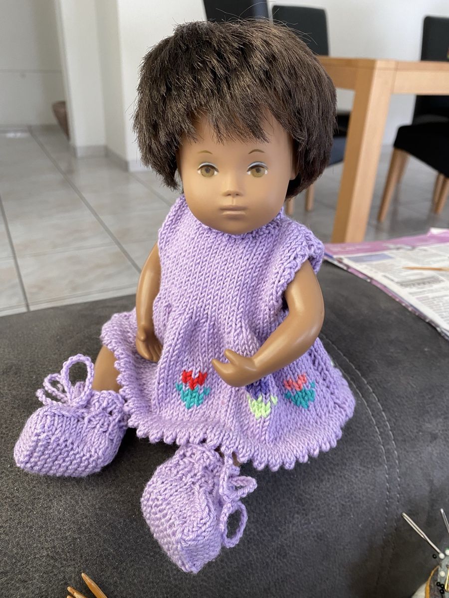 Sasha Morgenthaler Puppen: Garnitur Sasha Baby 30cm – Neu und originalverpackt aus Roggwil TG von Strick-Fee