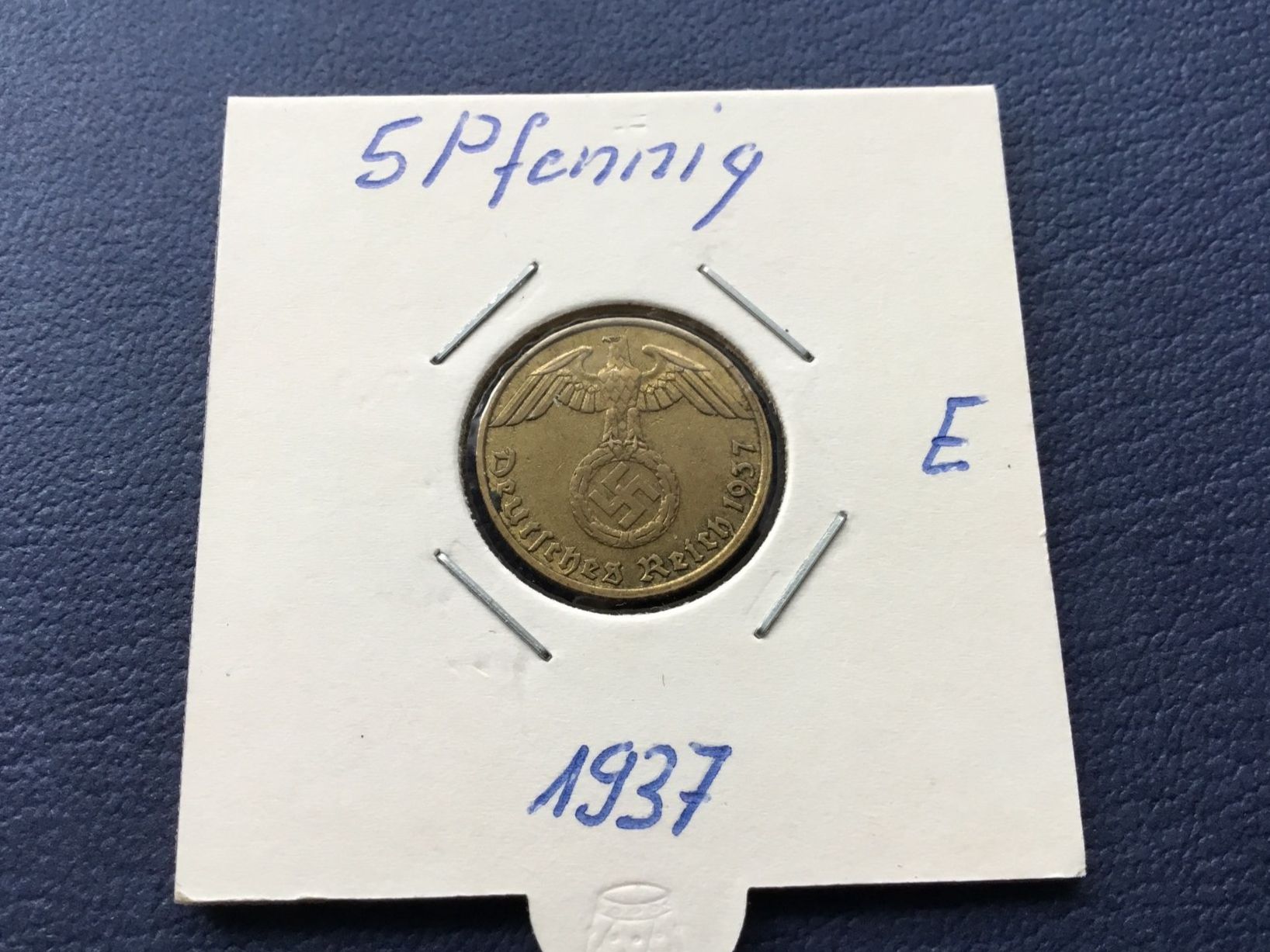 Alle Münzen: Drittes Reich 5 Reichspfennig 1937 E. – Gebraucht aus St. Margrethen SG von alfapeugeot10