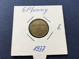Drittes Reich 5 Reichspfennig 1937 E.