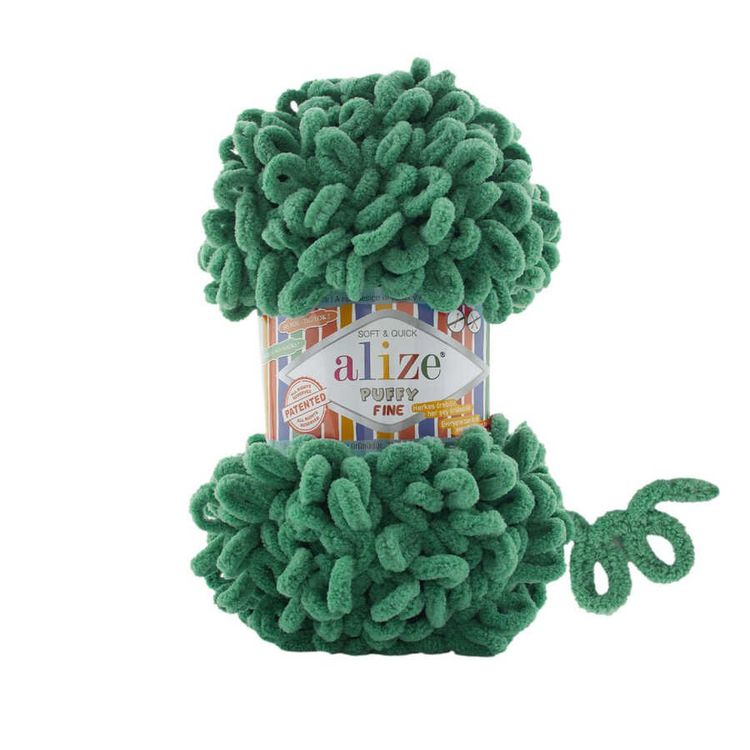 5x Alize Puffy Fine fil a crocheter avec les mains 532 Vert (Neuf avec ...