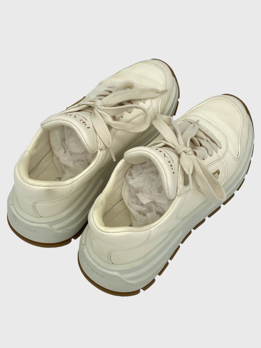 Prada Scarpe da donna: Prada Prax 01 Platform Sneaker EU 38 Weiß – Usato da Zürich venduto da shoe_shop 3