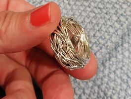 Ring silber Grösse 55 neu handmade gedrehter silberdraht