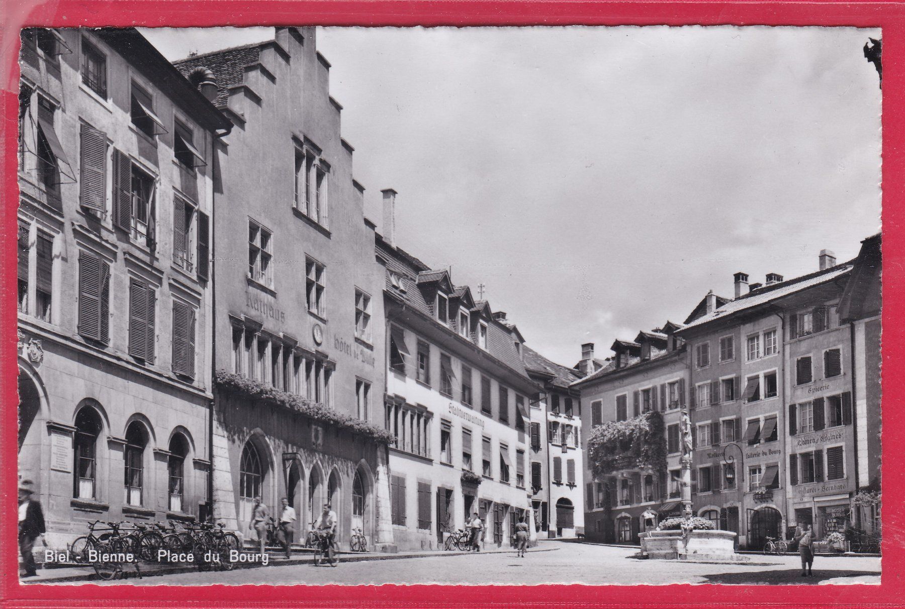 Cartoline postali: BIEL - BIENNE, PLACE DU BOURG – Usato da Oberrieden venduto da Gebirgsstelze
