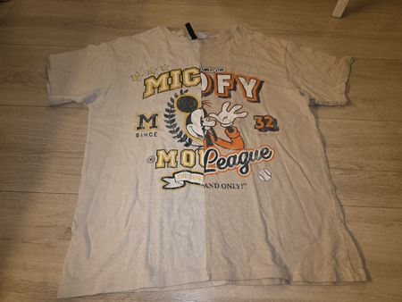 H&M Divided T-Shirt Mickey Grösse XS Disney Print beige