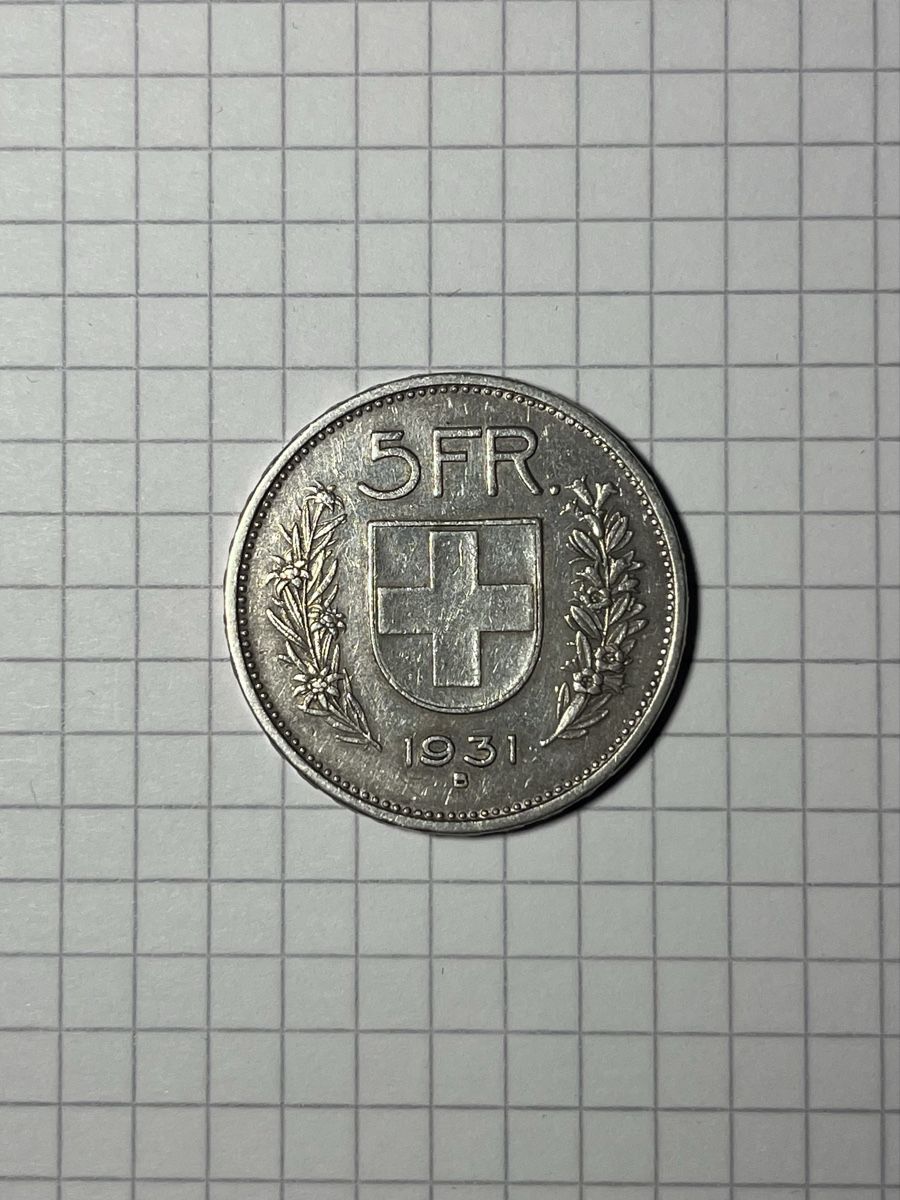 Tutti le monete: 5.- Münze 1931 B Silber – Usato da Liebefeld venduto da alv_x8d5