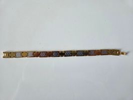 Bicolor Gliederarmband Gold Silber ca. 20 cm