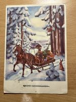 Alte Weihnachtskarte, Winterlandschaft, Rarität, top!