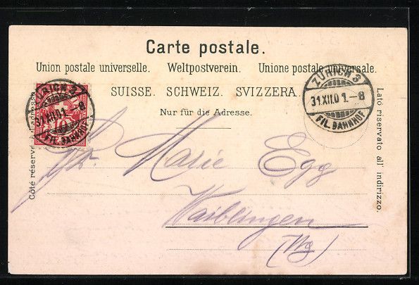 Ansichtskarten: Litho Zürich, Ortsansicht, Mädchen in  – Gebraucht aus Berlin von bartko-reher 1