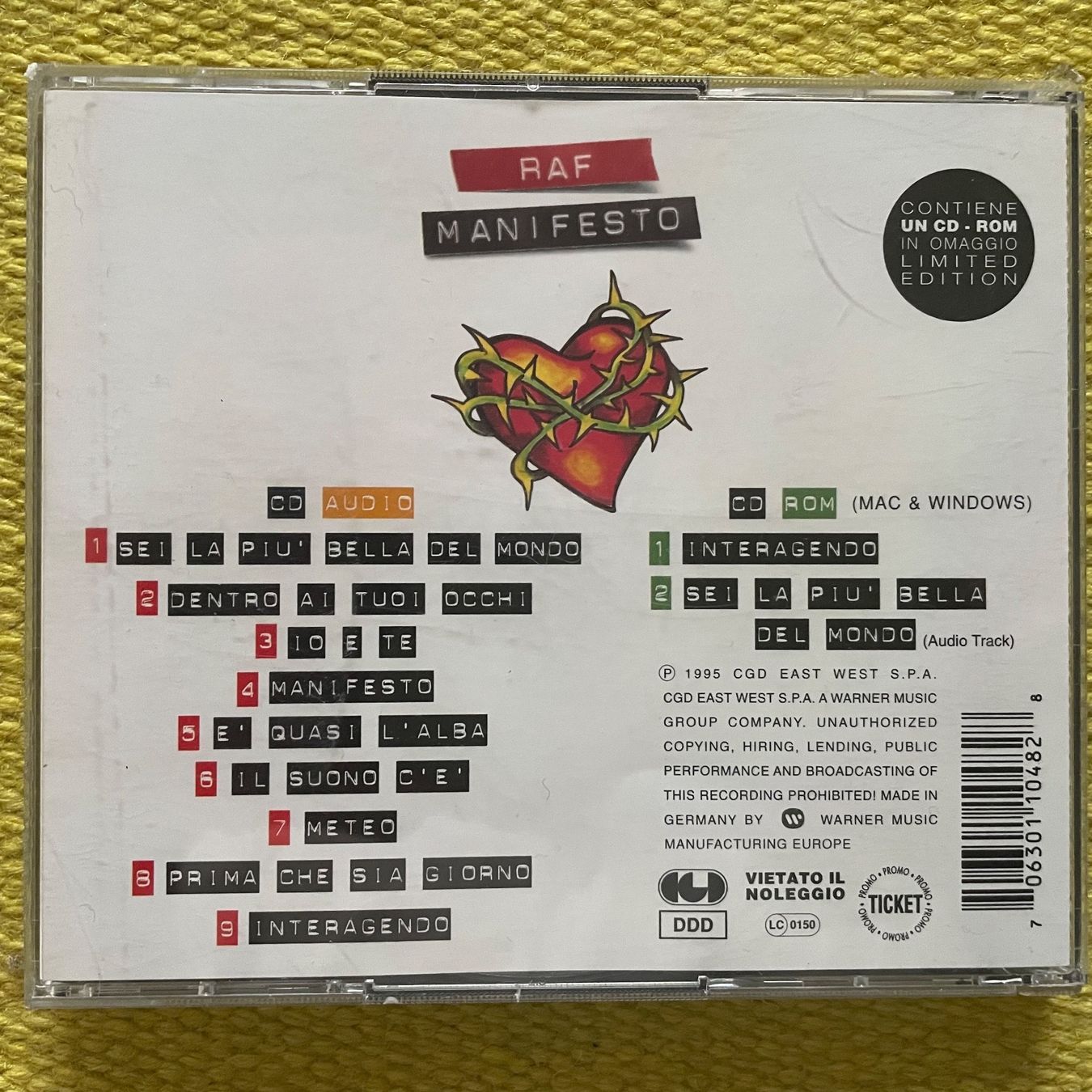 CD: RAF-CD+CD-ROM MANIFESTO – Usato da Rorschacherberg venduto da CD-Roli 1