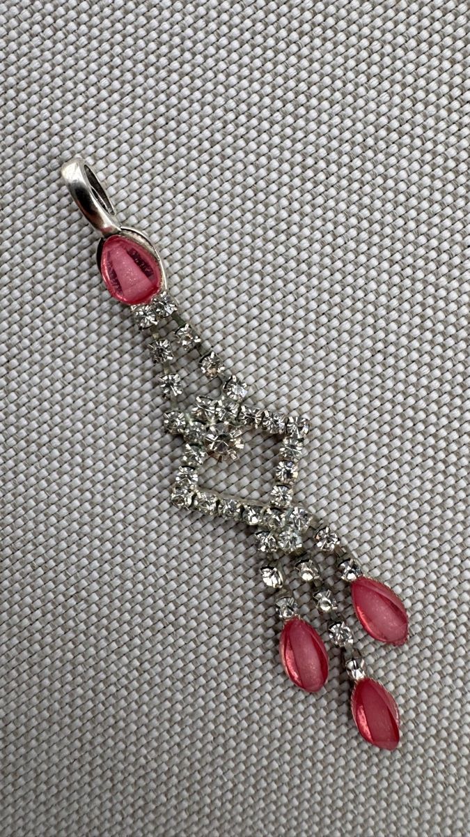 Anhänger: Anhänger Modeschmuck mit Glassteinen rosa – Gebraucht aus HORGEN von vladibarca10 1