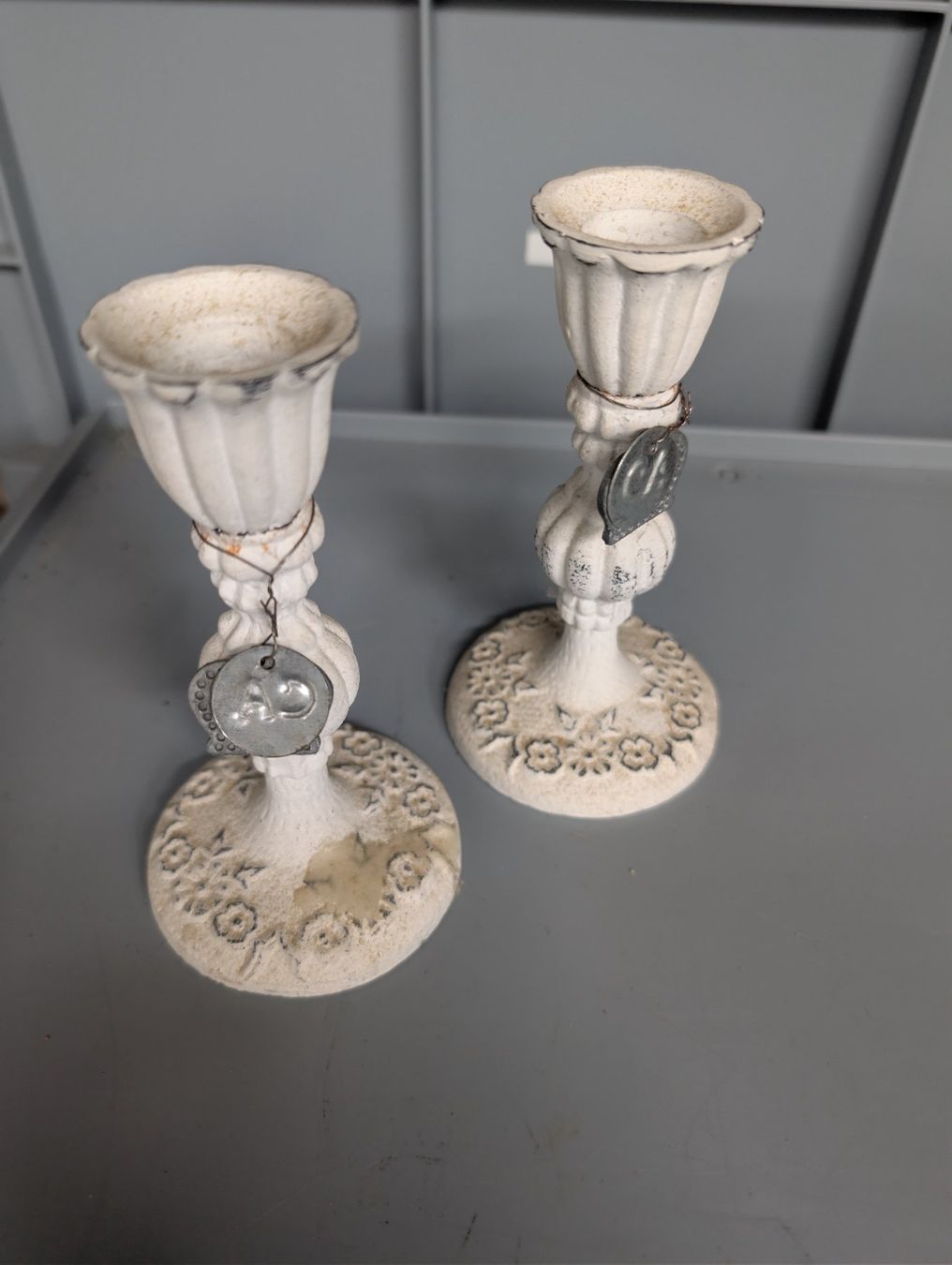 Bougeoirs: 2 Shabby Kerzenständer – D'occasion à Wynau par Zebrafurz 1