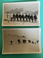 Zwei alte Ansichtskarten mit Soldaten im Schnee ca. 1930