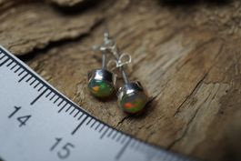 Opal   Rund   5mm  Farbig  Ohrstecker   925 Silber