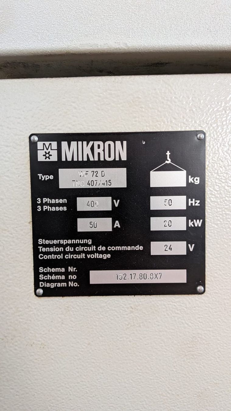 Tutte le macchine: Fräsmaschine Mikron WF 72 D – Usato da Gränichen venduto da Polyfer 6