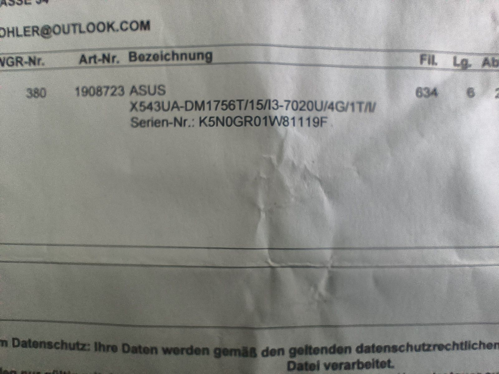 Asus Notebook: ASUS X543UA-DM1756T Notebook – Usato da Brügg BE venduto da Meui_Zouberding 2