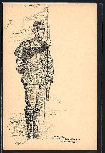 Foto, Lettere & Cartoline: Occupation des Frontières 1914-15, Le D – Usato da Berlin venduto da bartko-reher