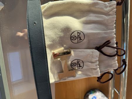Hermès H Wendegürtel 32 mm Gr. 90 – Weiss / Navy