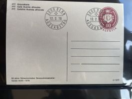 Postkarte Bern 1976, 50 Jahre Ganzsachensammler