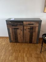 Sideboard Holz Metall Beton Optik 2 Tueren 2 Schubladen Gebr