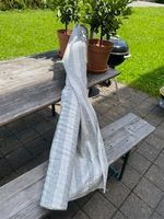 Rohseide, Farbe creme-grau gestreift, B 1.14 m