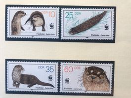 WWF DDR 1987 Fischotter Satz postfrisch