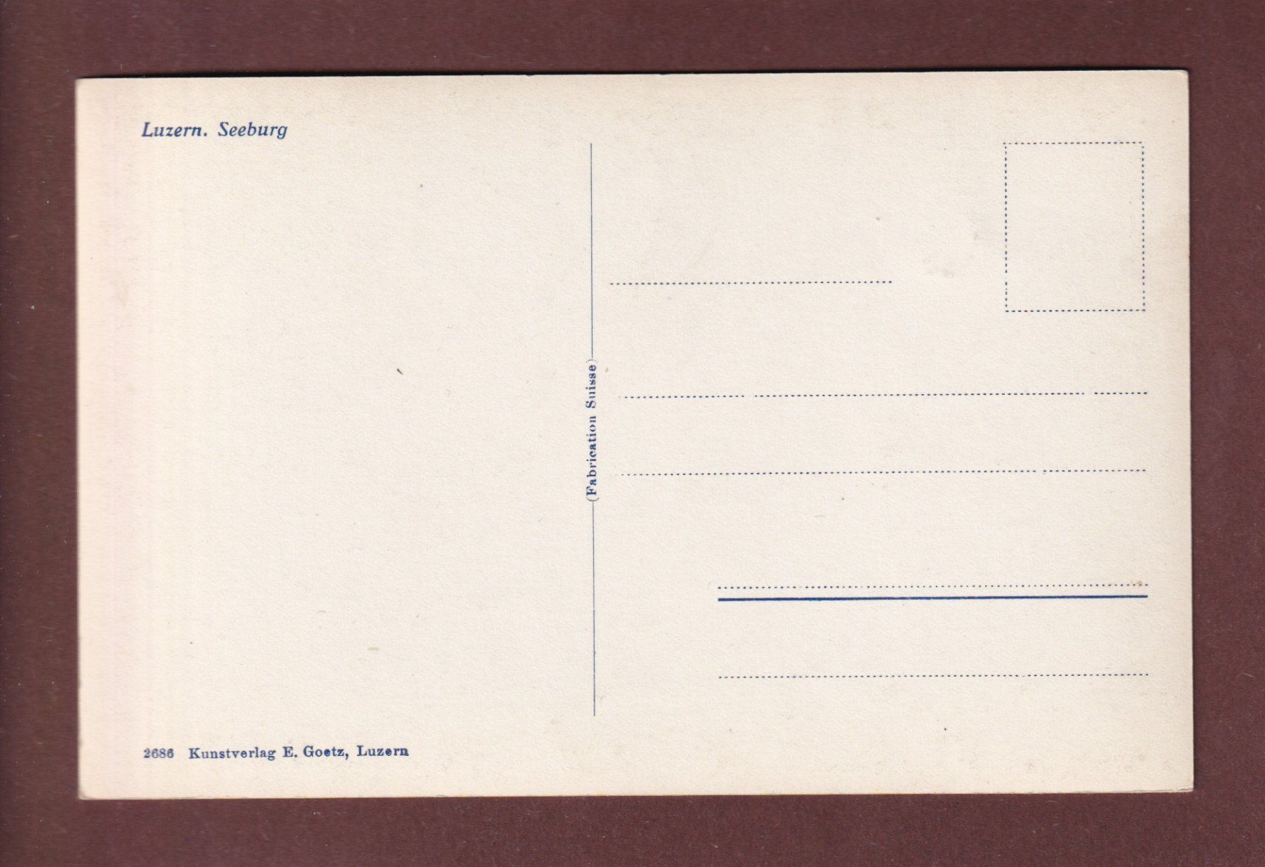 Cartoline postali: LUZERN - Seeburg (Retouche) – Usato da Pully venduto da nicecards-shop 1