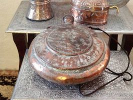 E., Wasser- Munition- Flasche osmanisch antik Militär Kupfer