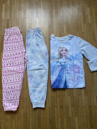 Elsa Pijama (Fleece) und Hosen (Fleece) Grösse 128