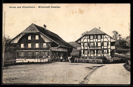 AK Hirschhorn, Gasthaus Zwahlen mit Familie
