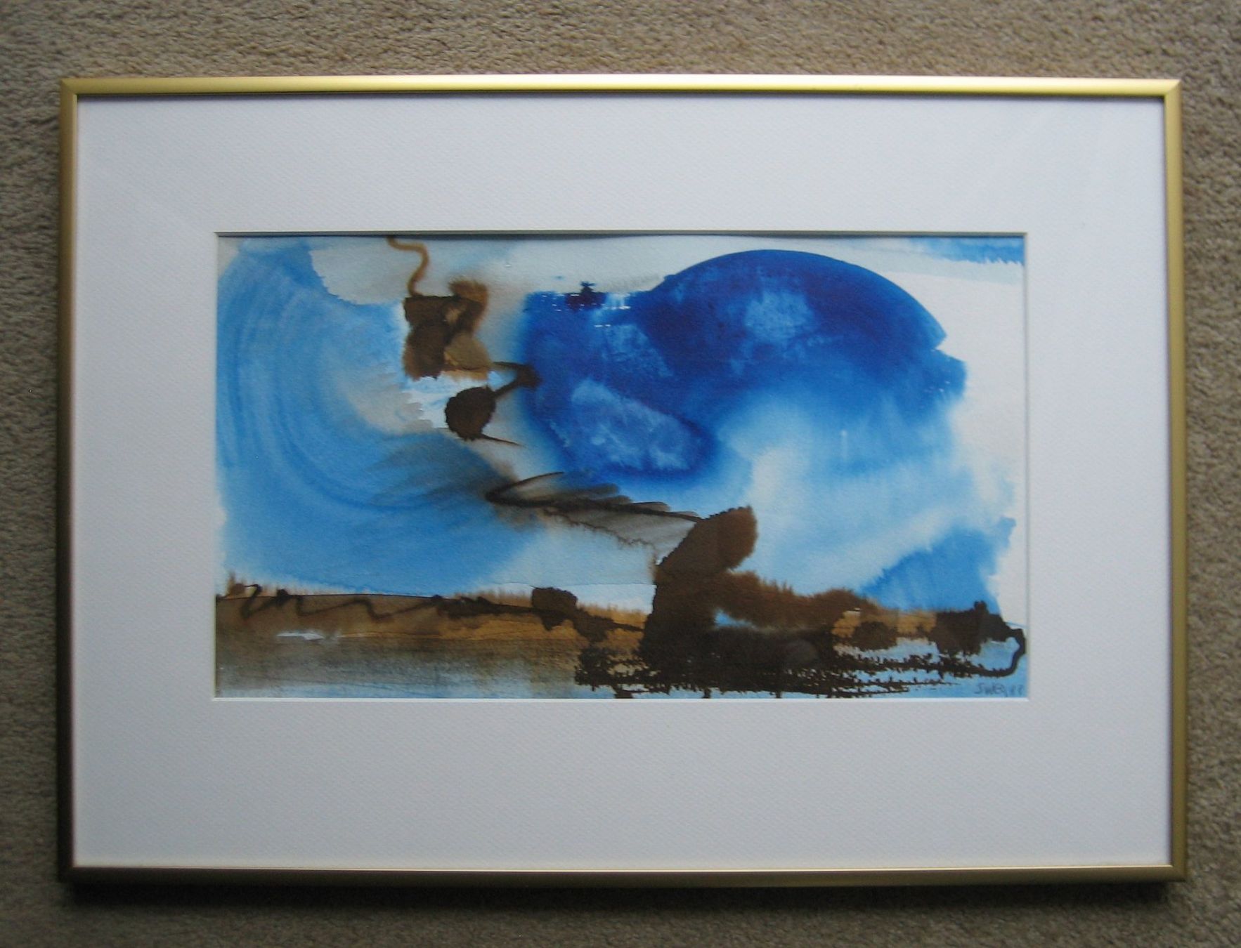 Foto & Immagini: Bild "Bewegtes", original Aquarell, gerahmt – Usato da Weinfelden venduto da labrowe