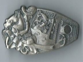 Basler Placchette & Badge: Fasnachtsplakette Basel, "Blaggedde" 2005 (Silber) – Usato da Zürich venduto da t24_de