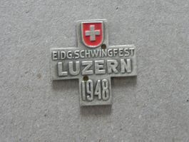 Brosche ESAF Eidg. Schwingfest Luzern 1948 Schwingen