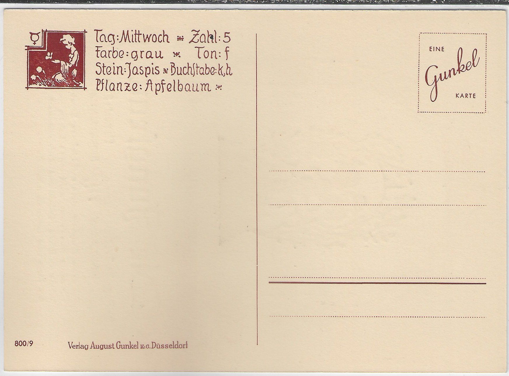 Cartoline postali: Horoskop - Die Jungfrau - Scherenschnitt – Usato da Ettingen venduto da Kartenplanet 1
