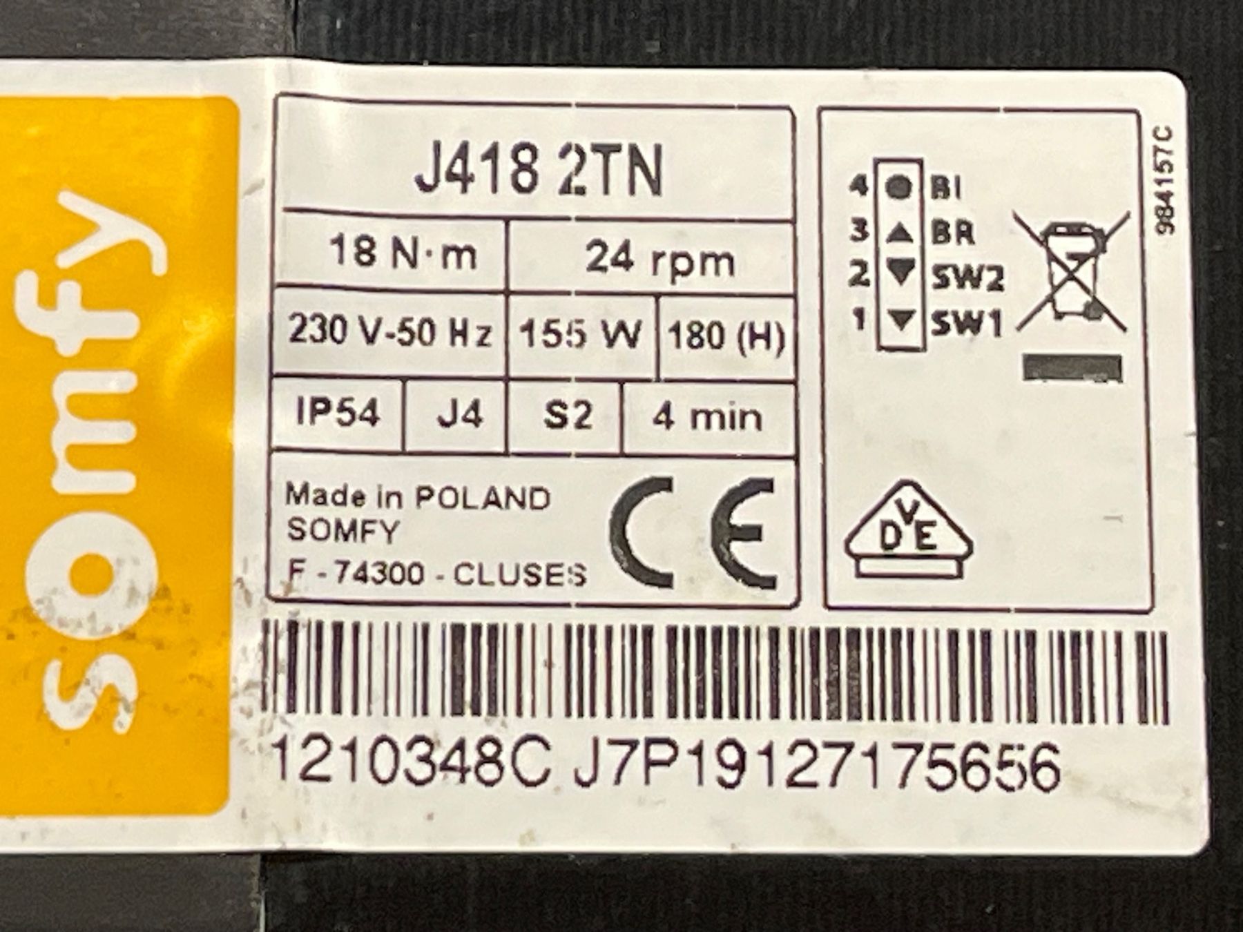 Somfy Markisen: Somfy J418 2TN absolute Neuware Storenmotor – Neu und originalverpackt aus Zürich von Shalashaska 1