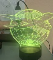 LED Lampe Flugzeug Motiv Weltkugel Neu